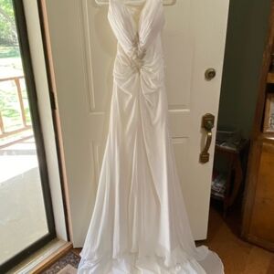 Elegant White Gown with Embellished Bodice